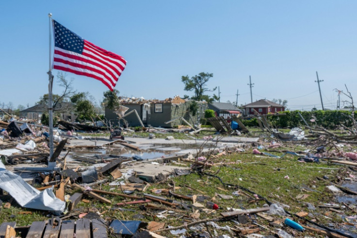 Damage left by a tornado which touched down in New Orleans, Louisiana, in March 2022