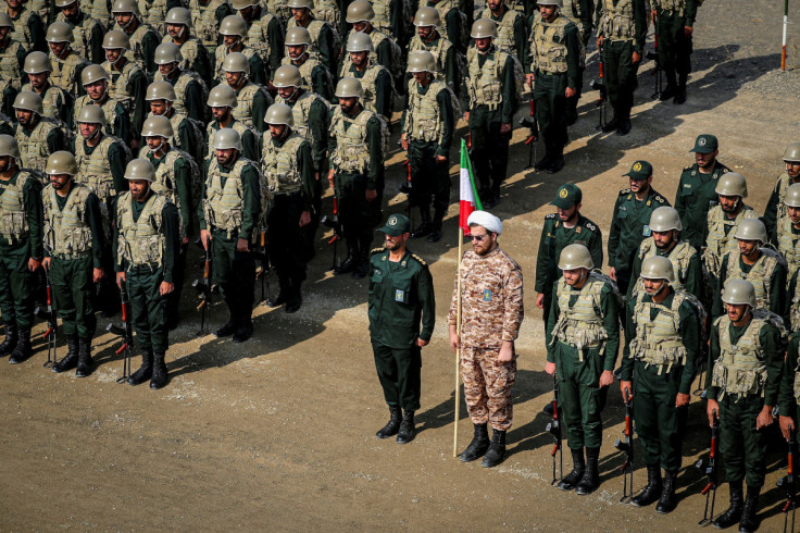 Islamic Revolutionary Guard Corps (IRGC) ground forces take part in a military drill