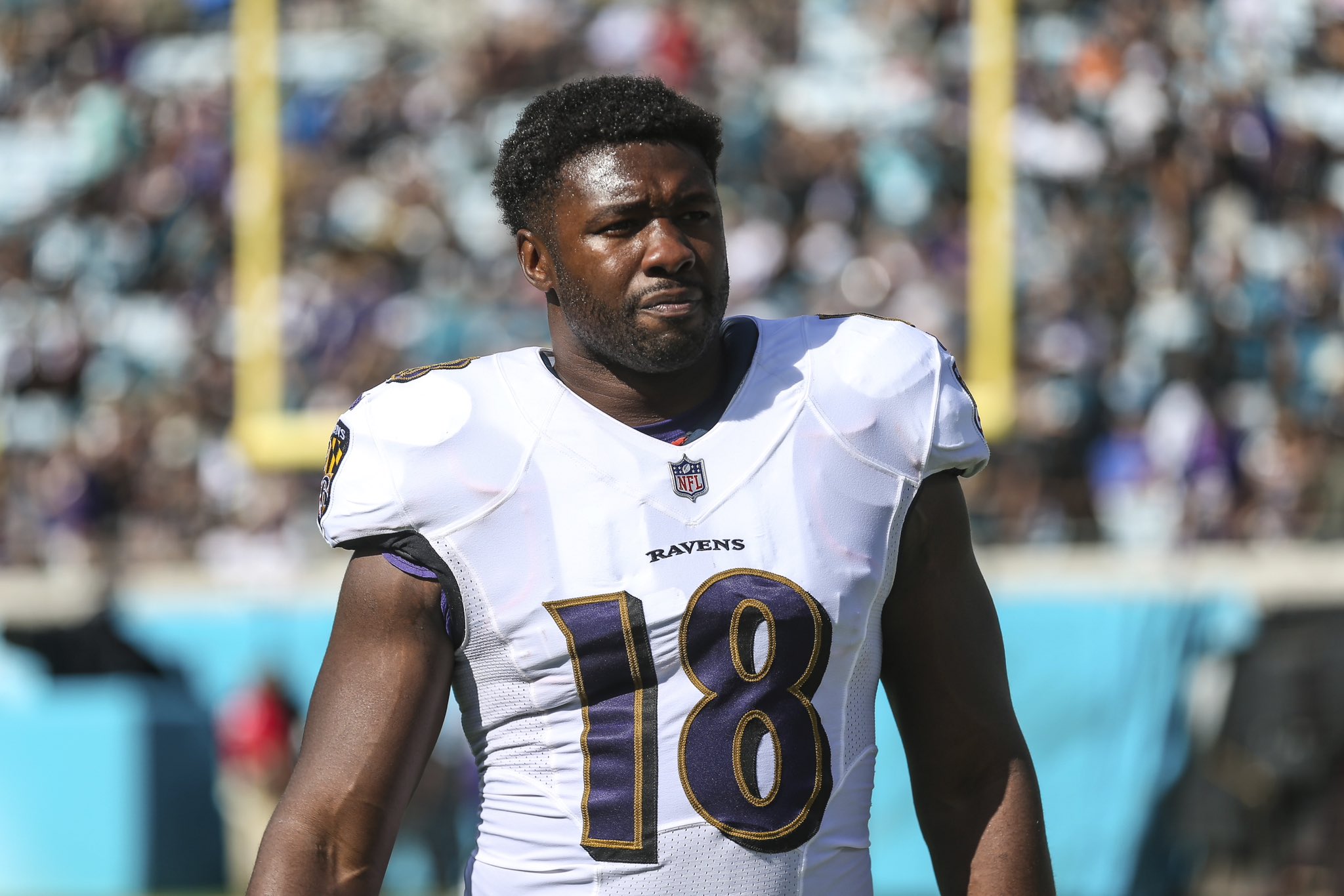 Baltimore Ravens linebacker Roquan Smith (18) in action during the