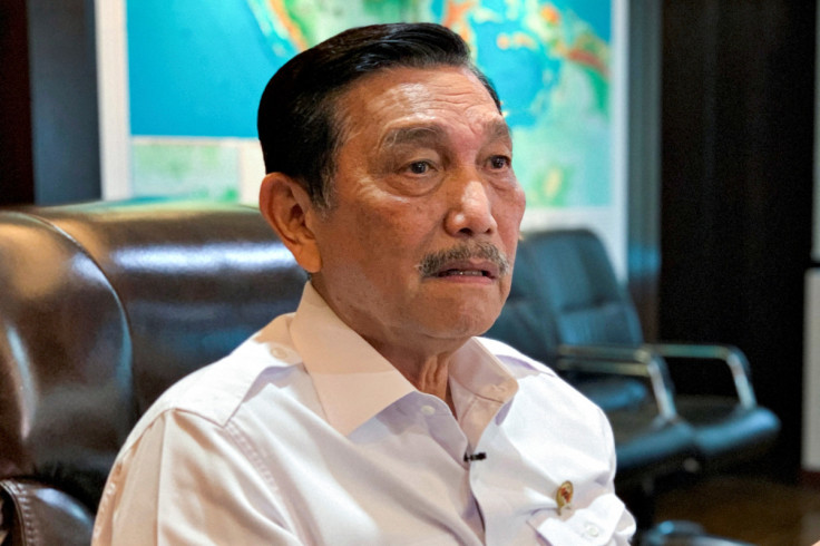 Indonesia's Coordinating Minister of Maritime Affairs and Investment Luhut Pandjaitan, talks during an interview at his office in Jakarta