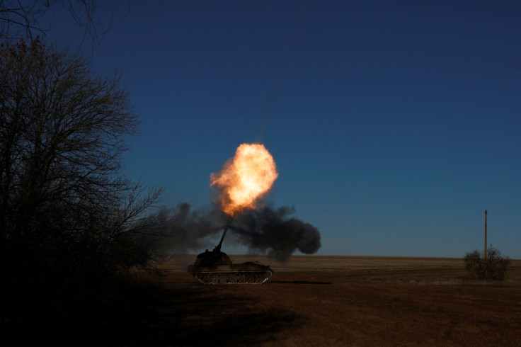 Ukrainian military operating German howitzers Panzerhaubitze 2000, near Soledar