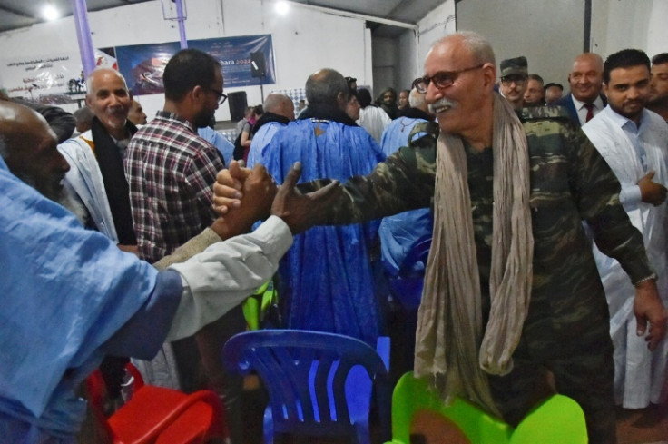Brahim Ghali (R) currently heads the Polisario movement and is expected to be re-elected