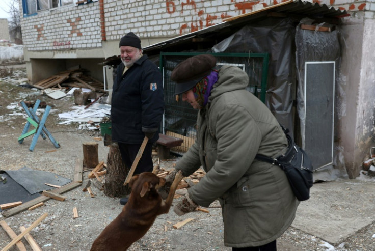 Some of those still left in the city try to feed the abandoned pets their with scraps