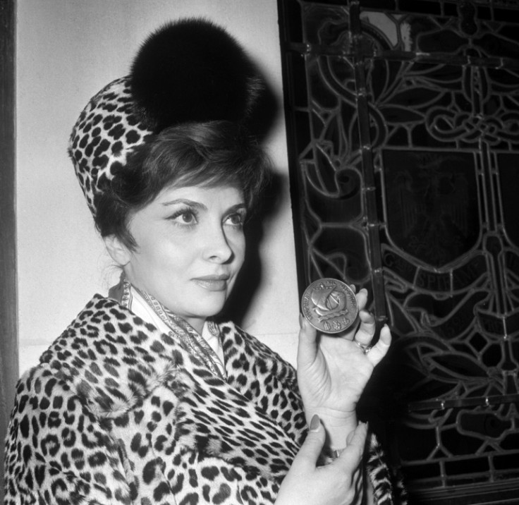 Italian actress Gina Lollobrigida pictured in 1963 after receiving an award from the city of Paris