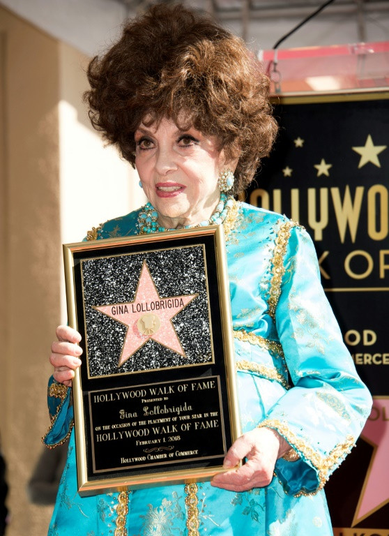 Italian actress Gina Lollobrigida attends the ceremony honoring her with a star on the Hollywood Walk of Fame in 2018