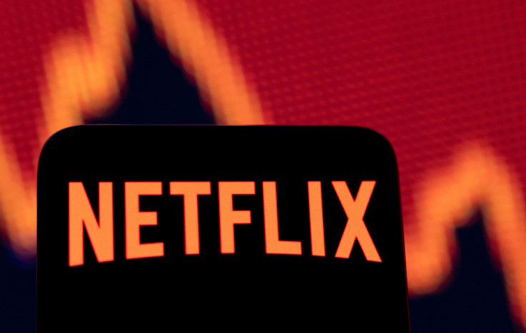 Illustration shows Netflix logo and stock graph