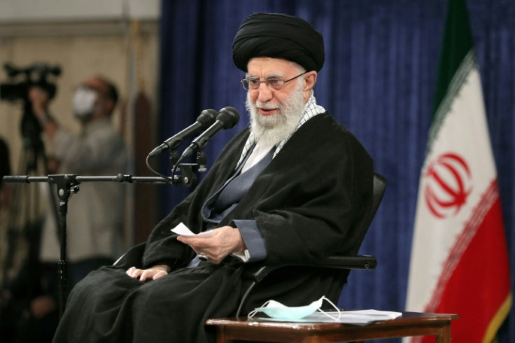 Iran's Supreme Leader Ayatollah Ali Khamenei, in the city of Qom on January 9, 2023