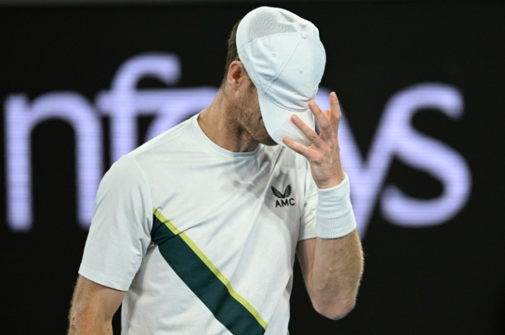 Britain's Andy Murray reacts after a point against Australia's Thanasi Kokkinakis