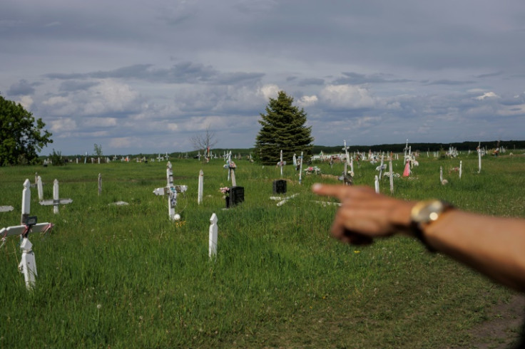 Unmarked graves like these found in Saddle Lake Cemetery on Saddle Lake Cree Nation in Alberta, Canada, in 2022 have spotlighted the decades of abuse suffered by Indigenous children in Canadian schools