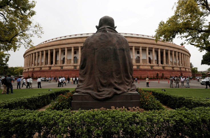 The Indian parliament building is pictured on the opening day of the parliament session in New Delhi