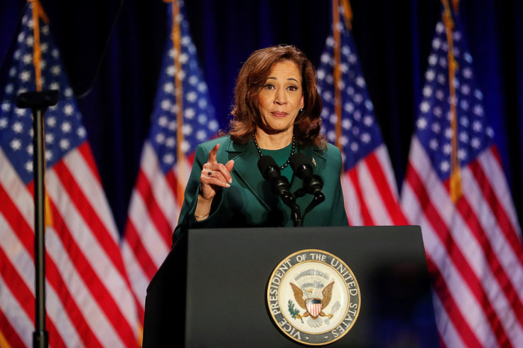 U.S. Vice President Harris gives a speech about abortion rights, in Tallahassee