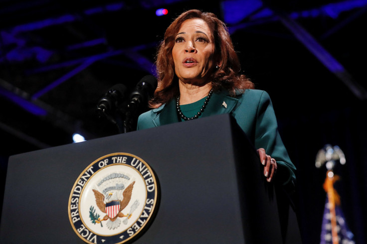 U.S. Vice President Harris gives a speech about abortion rights, in Tallahassee