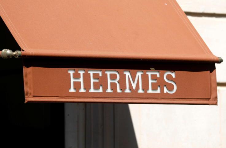 Hermes logo is seen in Paris