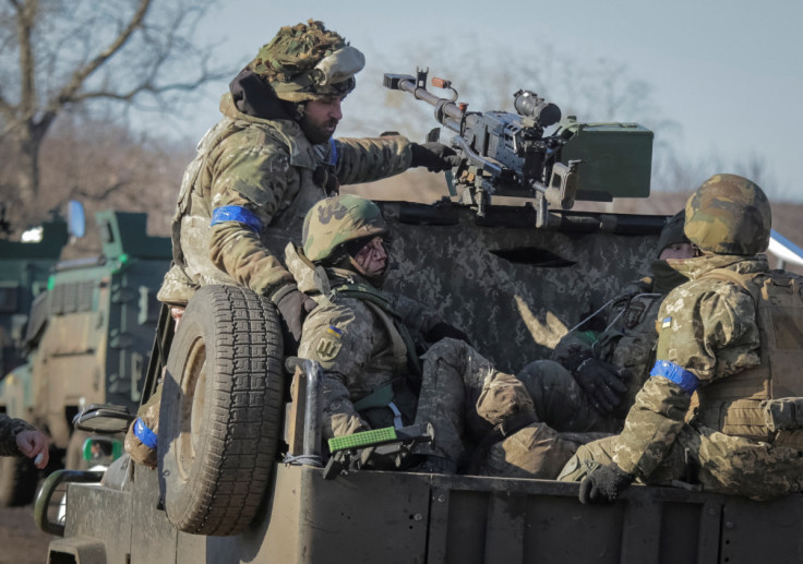 Wounded Ukrainian servicemen are seen during an evacuation near Bakhmut