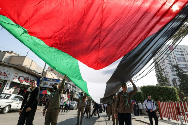 A protest in Gaza City on January 22, 2023 in support of fellow Palestinians in Jerusalem and the occupied West Bank