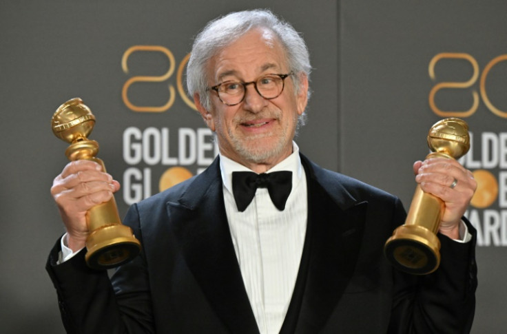 Steven Spielberg, seen here with the two Golden Globes he won for best picture and best director for "The Fabelmans," is likely to earn Oscar nominations in those categories