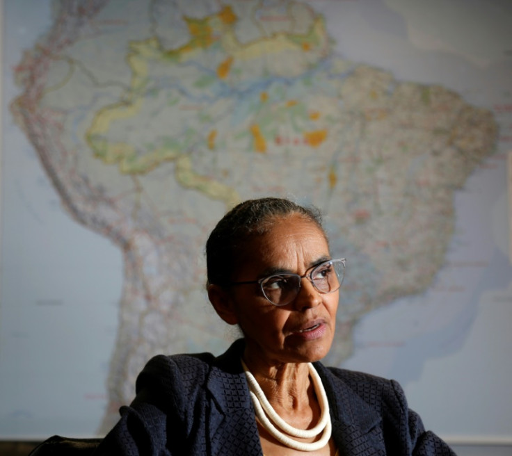 Brazil Environment Minister Marina Silva speaking to AFP from her office in Brasilia
