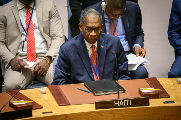 Haiti's ambassador to the UN, Antonio Rodrigue, attends a Security Council meeting on Haiti at UN Headquarters in New York City on January 24, 2023