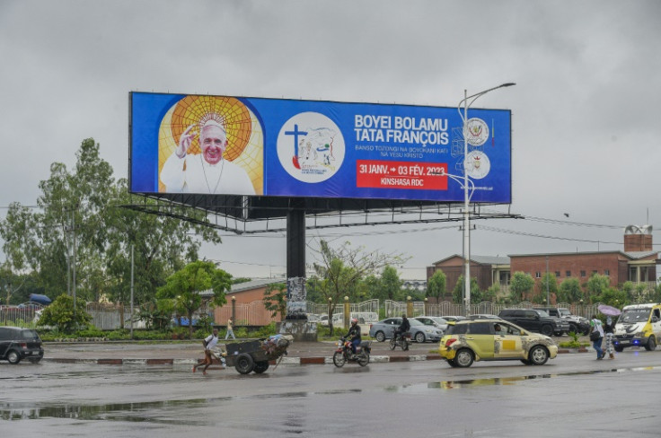 Billboards and banners have been put up across Kinshasa to welcome Francis on the first papal visit to the DR Congo since Pope John Paul II in 1985