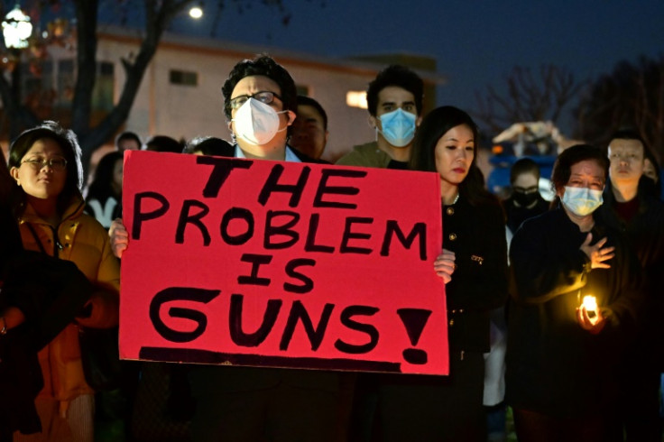 People attend a vigil for victims of the Monterey Park mass shooting