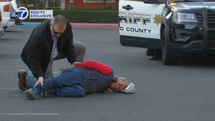 Suspect is arrested by law enforcement personnel after a mass shooting in Half Moon Bay