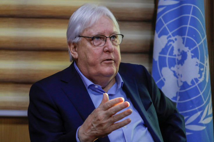 Martin Griffiths, the Under-Secretary-General for Humanitarian Affairs and Emergency Relief Coordinator, speaks during an interview with Reuters in Kabul