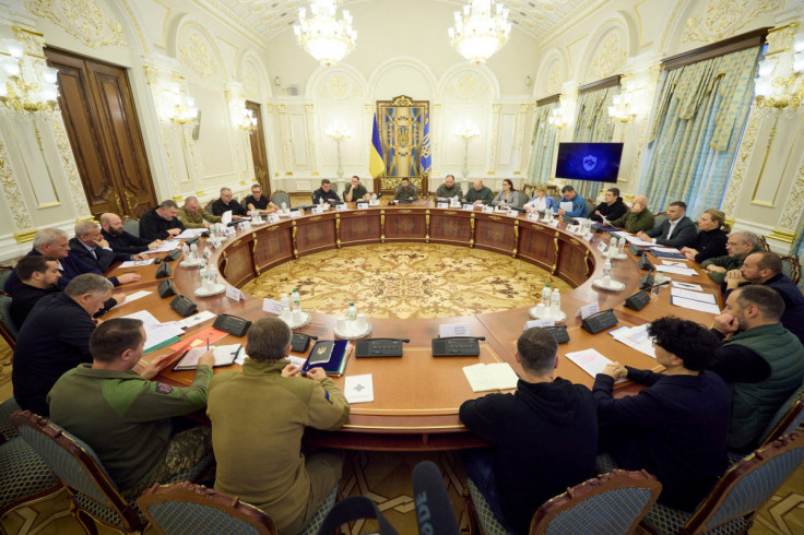 Ukraine's President Zelenskiy attends a National Security and Defence Council meeting in Kyiv