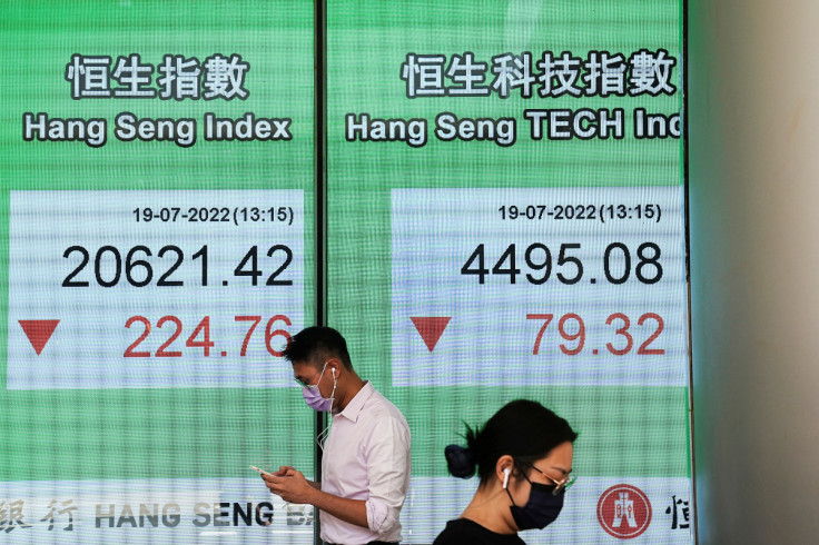 Hang Seng Stock index at Central district in Hong Kong