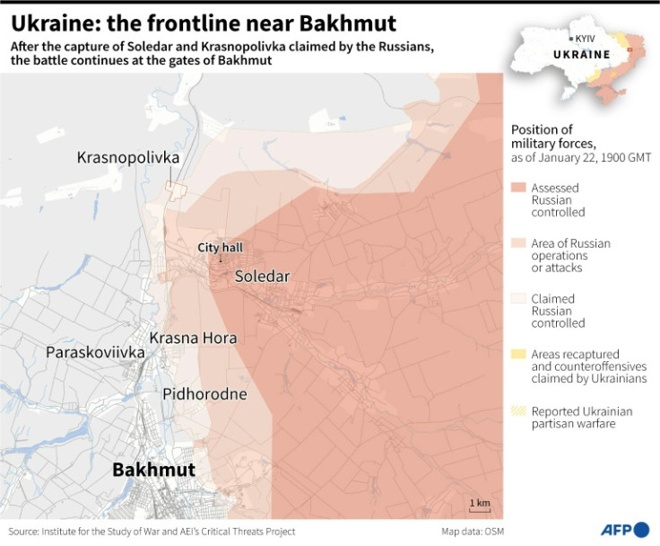 Ukraine: the frontline near Bakhmut