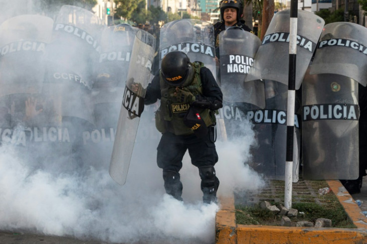 Peruvian police have made frequent use of tear gas to push back protesters in Lima