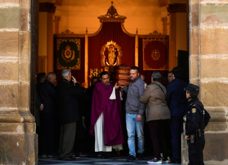 Hundreds gathered for a funeral mass inside the church where the attack took place that claimed the life of verger Diego Valencia
