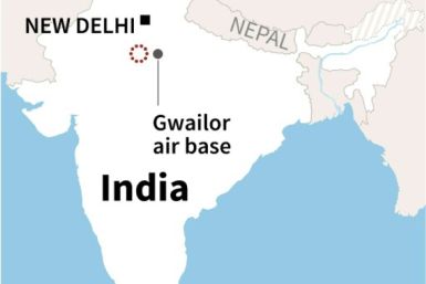 Map of India locating the area where two military jets had a mid-air collision on January 28