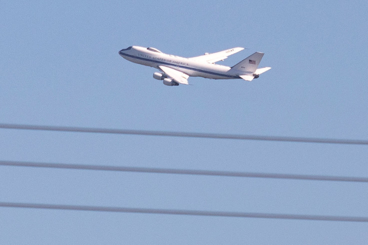 A Boeing E-4B "Doomsday Plane" aircraft takes off at Joint Base Andrews, in Maryland