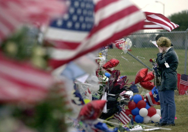 A memorial at the Houston Space Center in Texas, on February 7, 2003