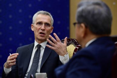 NATO Secretary General Stoltenberg meets South Korean Foreign Minister Park Jin at the Foreign Ministry, in Seoul