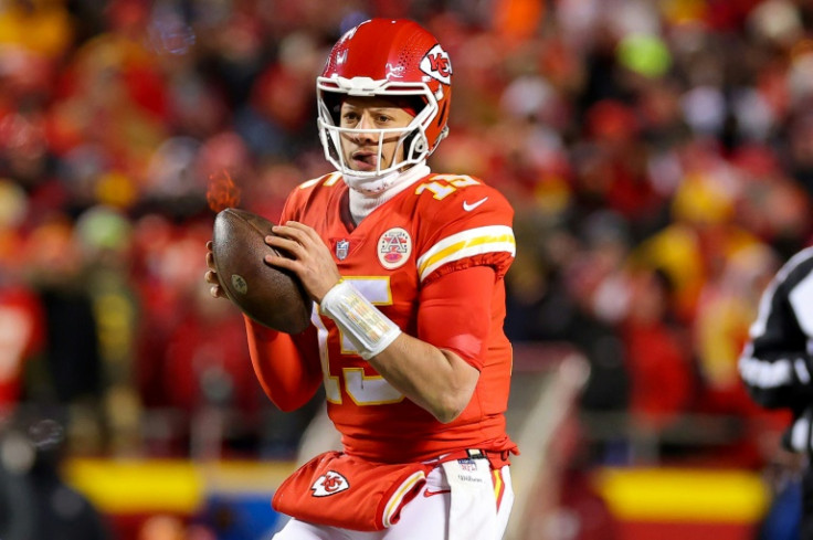 Kansas City Chiefs quarterback Patrick Mahomes looks to pass in his team's AFC Championship victory over the Cincinnati Bengals