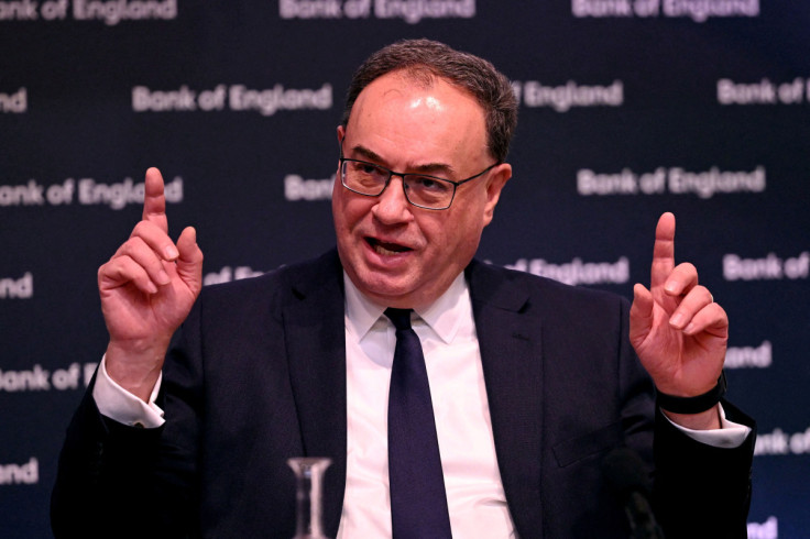 Governor of the Bank of England Andrew Bailey holds a news conference in London