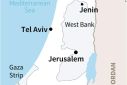 Map locating Jerusalem and West Bank's Jenin