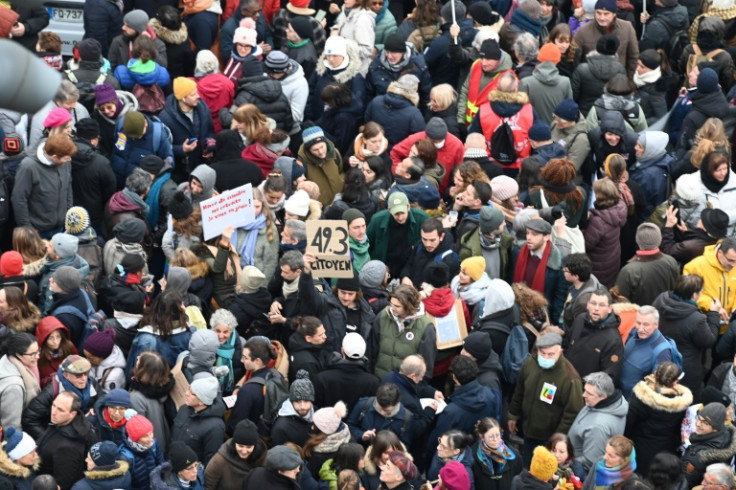 Around 1.1 million people took to the streets across France on January 19