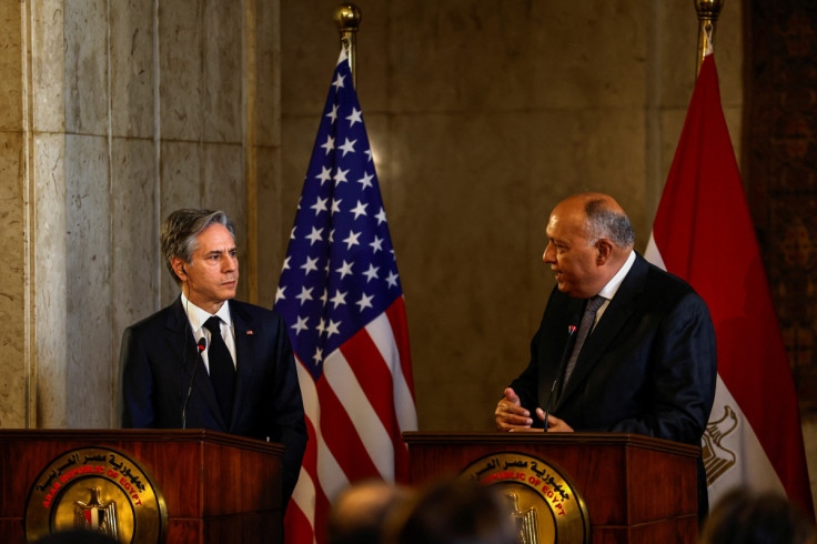 U.S. Secretary of State Antony Blinken and Egyptian Foreign Minister Sameh Shoukry hold a press conference in Cairo