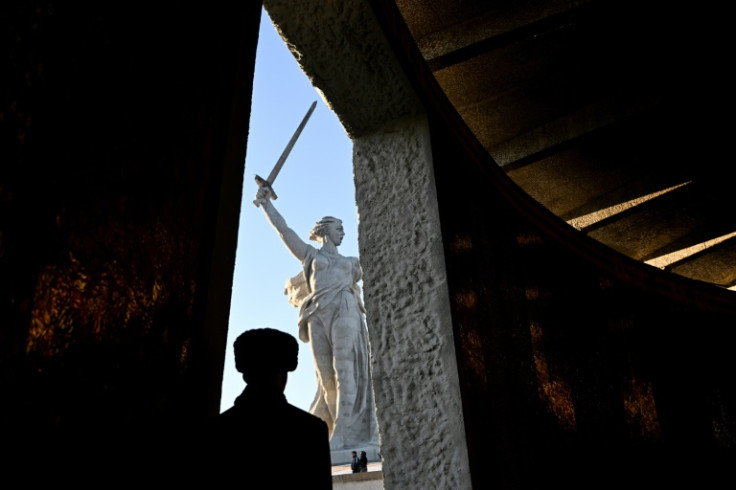 A view of the "Motherland Calls" statue at the Mamayev Kurgan World War II memorial complex in Volgograd