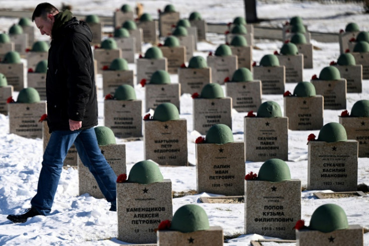 Andrei Oreshkin, a volunteer who searches for remains of Russian soldiers, at the Rossoshka burial site