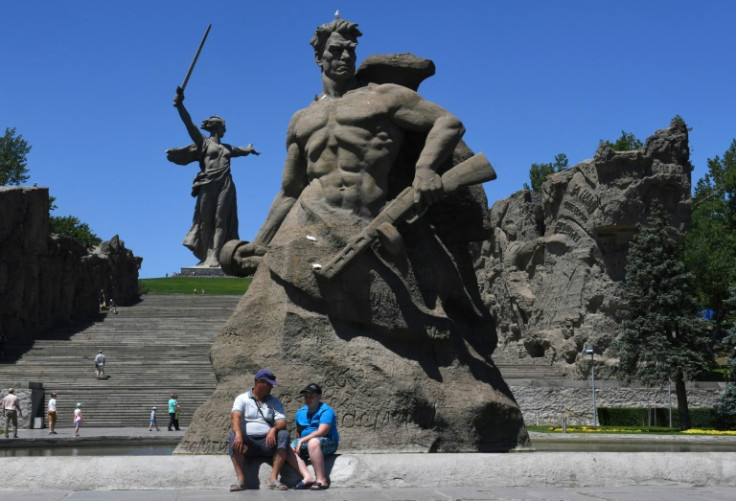 The Mamayev Kurgan, the most famous memorial to the decisive World War II Battle of Stalingrad in the city today called Volgograd