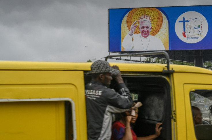 Thousands of well-wishers are expected at Kinshasa's  international airport to greet the 86-year-old pope