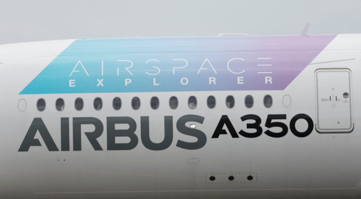 A Airbus A350 aircraft during a display at the Farnborough International Airshow, in Farnborough