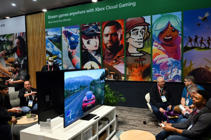 Gamers at the Microsoft Inc. booth during the Consumer Electronics Show (CES) in Las Vegas in January 2023