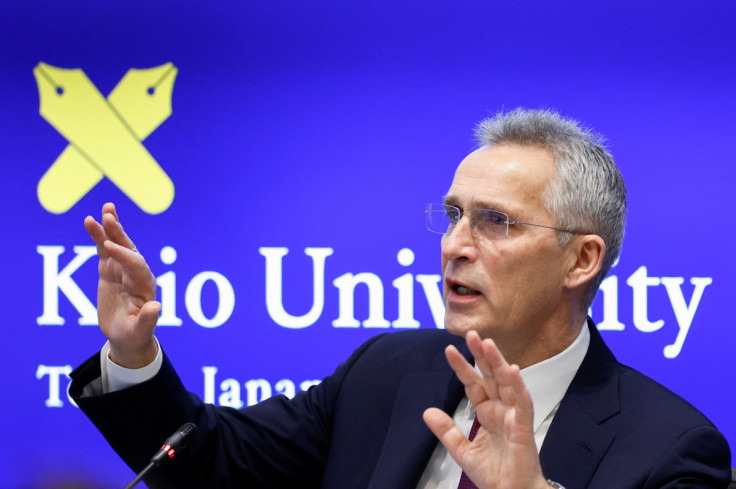 NATO Secretary General Jens Stoltenberg speaks at Keio University in Tokyo