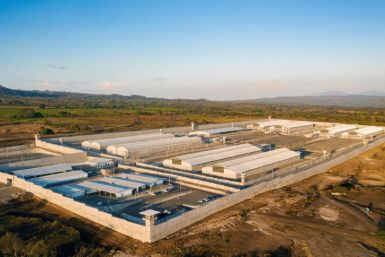 Built near Tecoluca, 74 kilometers (46 miles) southeast of the capital San Salvador, the gigantic prison complex covers 166 hectares (410 acres)
