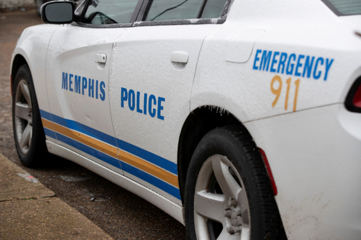 A Memphis Police Department patrol vehicle is parked at the North Main precinct in Memphis