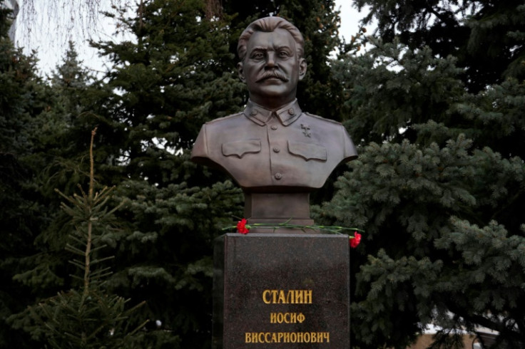 A new bronze bust of Soviet leader Joseph Stalin at the museum dedicated to the Battle of Stalingrad in the southern Russian city of Volgograd